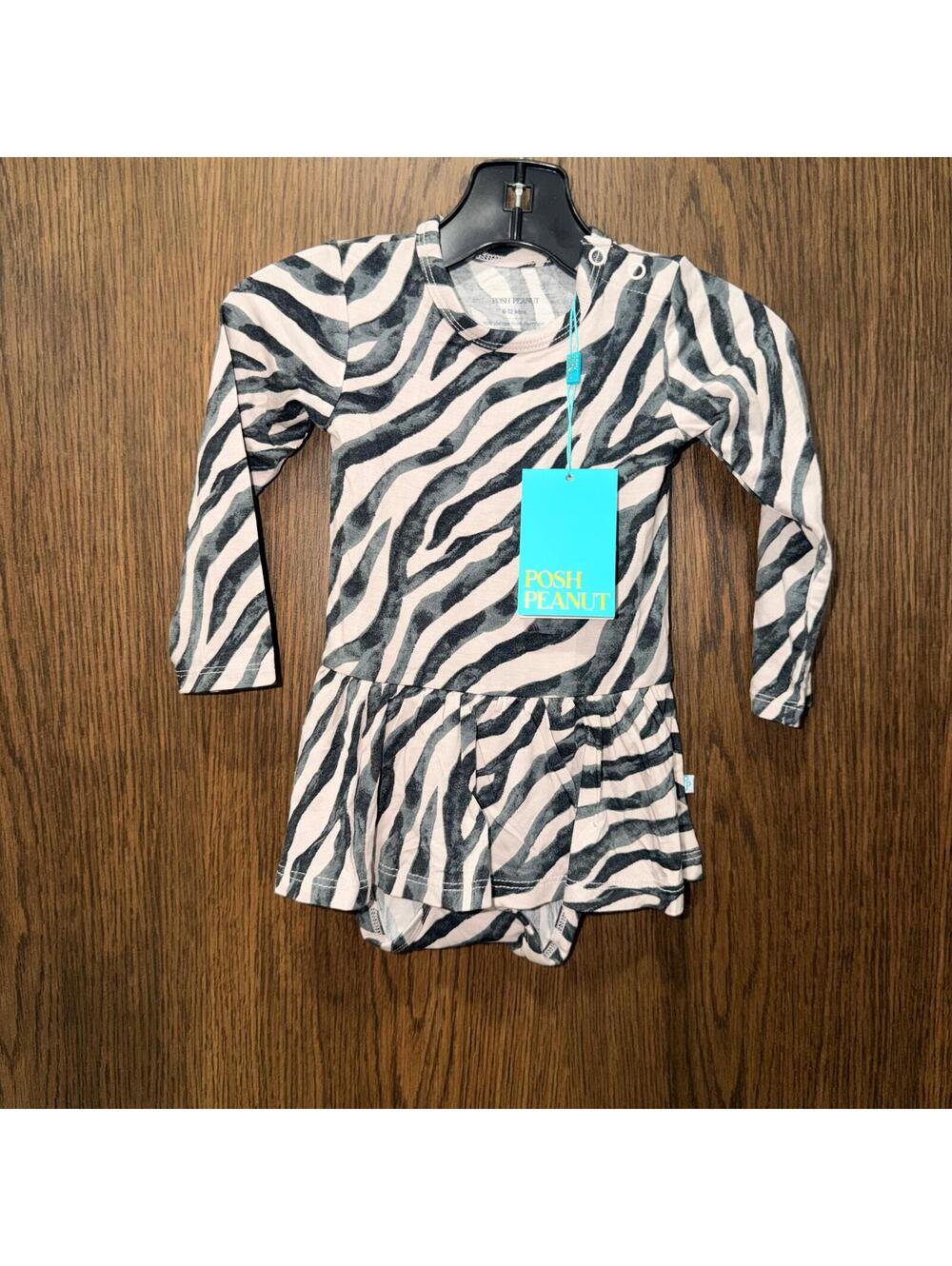 Posh Peanut NWT Girls Bamboo LONG SLEEVE KoKo TWIRL SKIRT BODYSUIT Size 6-12 mos